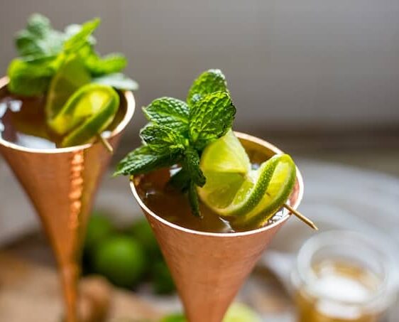 Champagne-mule-with-vodka-mint-lime-and-homepage-ginger-syrup